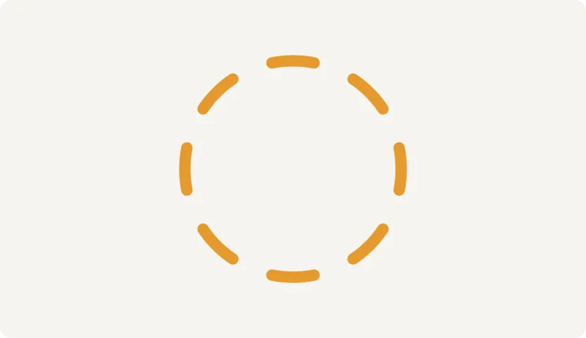 A dashed orange ring
