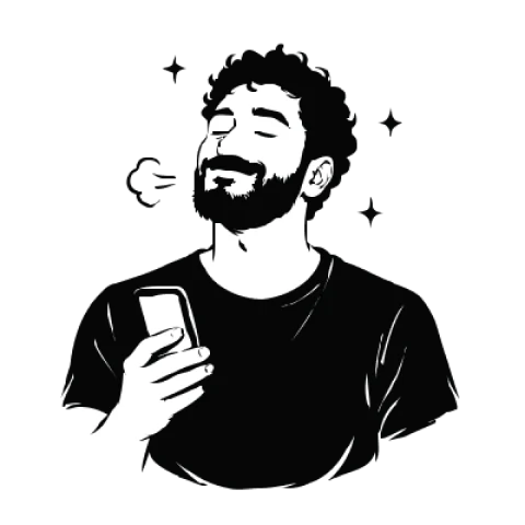 Kavish breathing out with relief, phone in hand